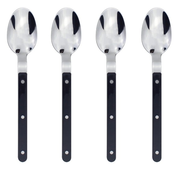 Cuillère de table Ensemble de couverts Cuillère de table moderne avec poignée ergonomique Vaisselle de cuisine élégante pour la maison noir