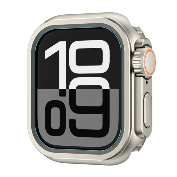 Culoare de protecție profesională pentru Apple Watch 45 mm Series 9 8 7 Bumper metalic din oțel inoxidabil Carcasă pentru ceasuri inteligente iWatch aur