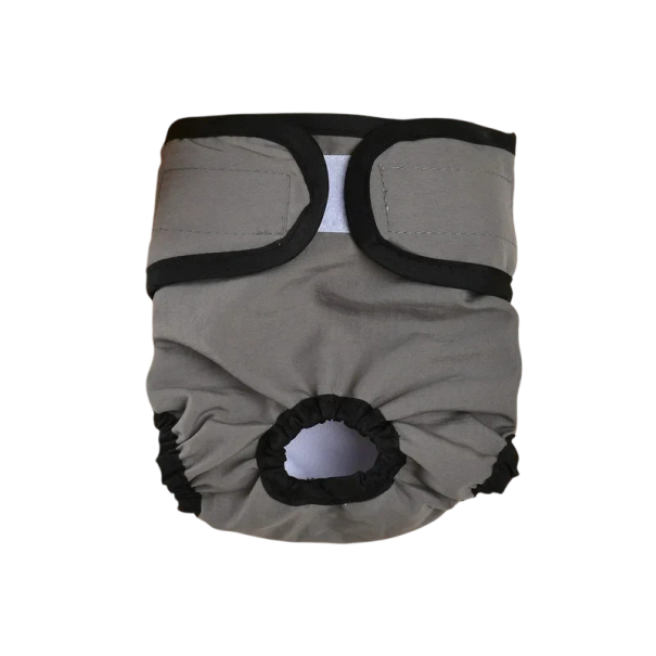 Culottes de chaleur pour chiennes Taille M Tour de taille ajustable 35-45 cm Culottes de protection Lavables Culottes hygiéniques pour chien gris