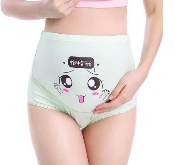 Culottes de grossesse au-dessus du ventre vert L
