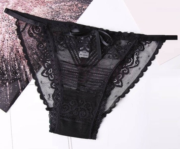 Culottes en dentelle pour femmes avec cordon noir S