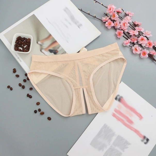 Culottes sexy pour femmes avec ouverture beige