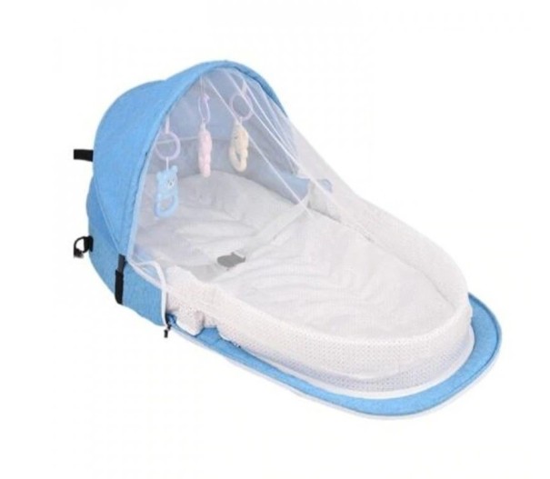 Cuna portátil para niños azul claro