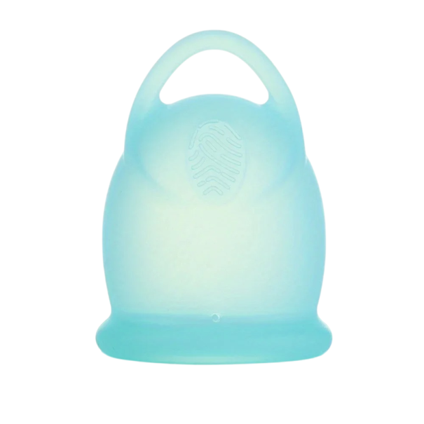 Cupa menstruală 20 ml 6 x 4.3 cm din silicon medical, un produs igienic pentru utilizare în timpul menstruației, reutilizabil albastru