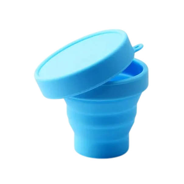 Cupa menstruațională din silicon pliabil 170 ml 80 x 73 mm silicon rezistent la căldură instrument igienic pentru utilizare în timpul albastru
