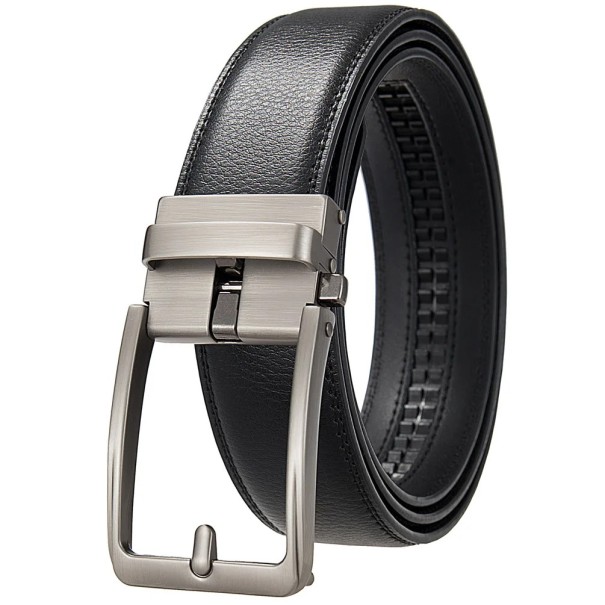 Curea bărbătească din piele naturală 3,5 cm Curea elegantă pentru pantaloni din piele cu cataramă metalică din aliaj de zinc Accesoriu elegant pentru bărbați Design clasic negru 130 cm