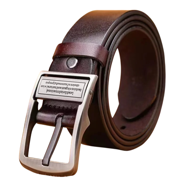 Curea bărbătească din piele naturală Lățime 3,8 cm Curea elegantă cu cataramă din aliaj Accesoriu la modă de înaltă calitate pentru costum Jeans Pantaloni maro 115 cm