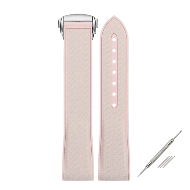 Curea de 20 mm pentru Omega X Swatch MoonSwatch Sport Curea pliabilă din cauciuc siliconic pentru Seamaster 300 cu accesorii pentru repararea curelei roz