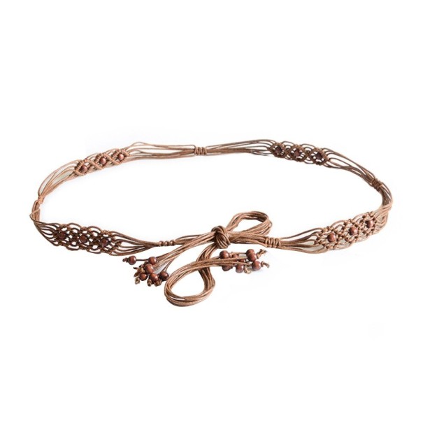 Curea de damă cu mărgele maro