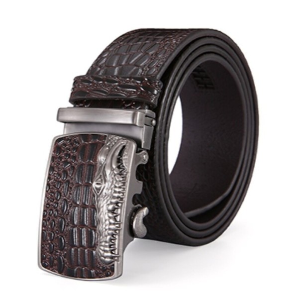 Curea de piele pentru bărbați cu crocodil L428 120 cm 2
