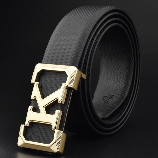 Curea de piele pentru bărbați L347 negru 105 cm 1