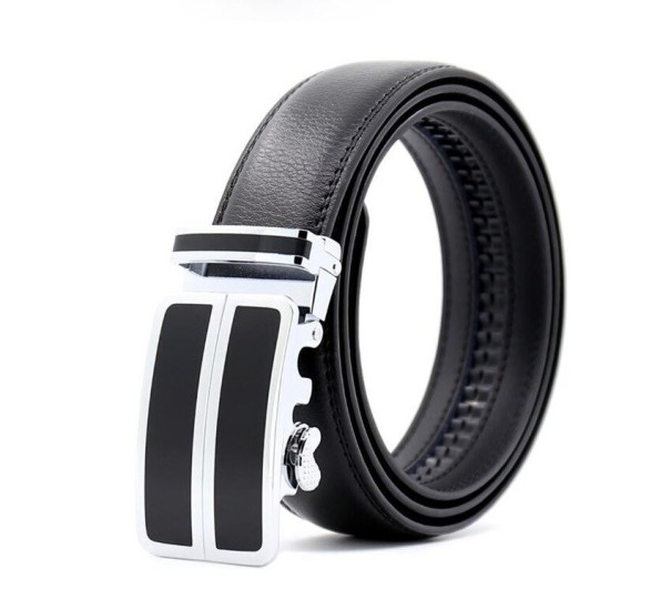 Curea de piele pentru bărbați L385 negru 110 cm
