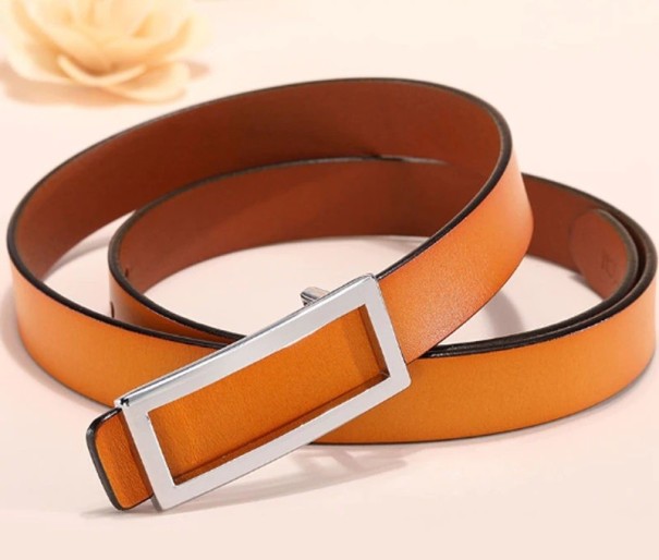Curea de piele pentru femei L127 maro deschis 95 cm 1