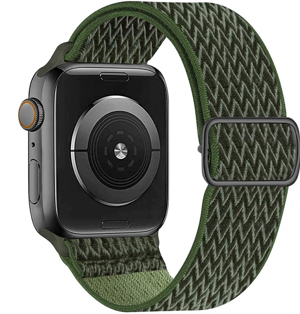 Curea din nailon pentru Apple Watch 42mm / 44mm / 45mm T865 verde armată
