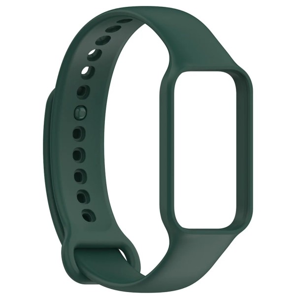 Curea din silicon de 16,3 mm pentru Xiaomi Smart Band 8 Active și Redmi Band 2 Curea ajustabilă din silicon cu moale medie și purtare confortabilă verde inchis