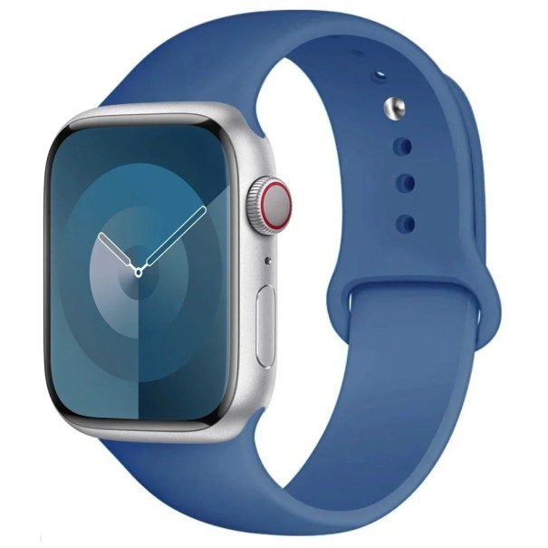 Curea din silicon pentru Apple Watch Series 9 8 7 6 5 4 3 SE Ultra 2 49 mm - 42 - 44 - 45 mm M-L Rezistentă la apă, curea moale din cauciuc pentru purtare confortabilă pe parcursul întregii zile gri-albastru