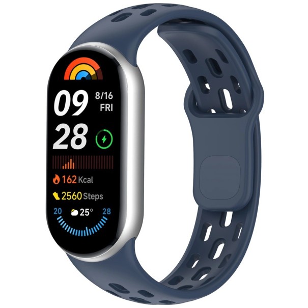 Curea din silicon pentru ceasuri Xiaomi Mi Band 8 Curea sportivă ajustabilă confortabilă pentru încheietura mâinii curea moale și rezistentă pentru utilizare zilnică albastru
