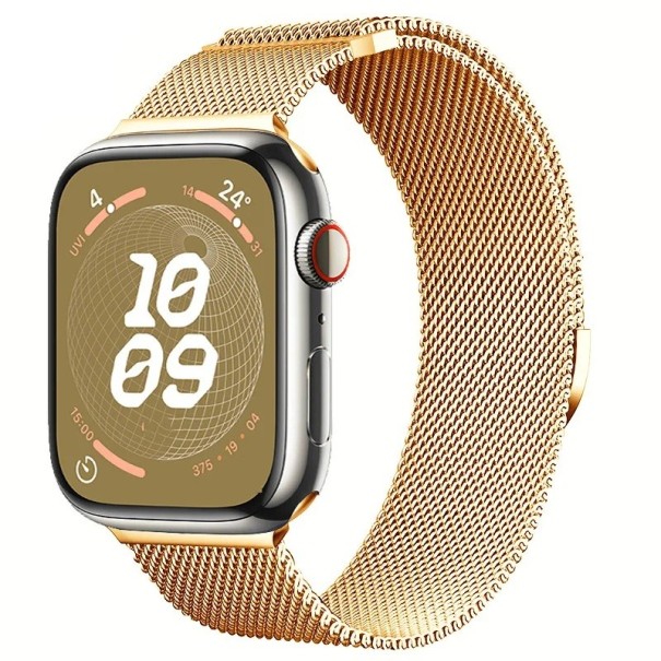 Curea milaneză de 42 mm pentru Apple Watch Series 10 și 11 Curea metalică magnetică cu reglare continuă a lungimii Design elegant aur