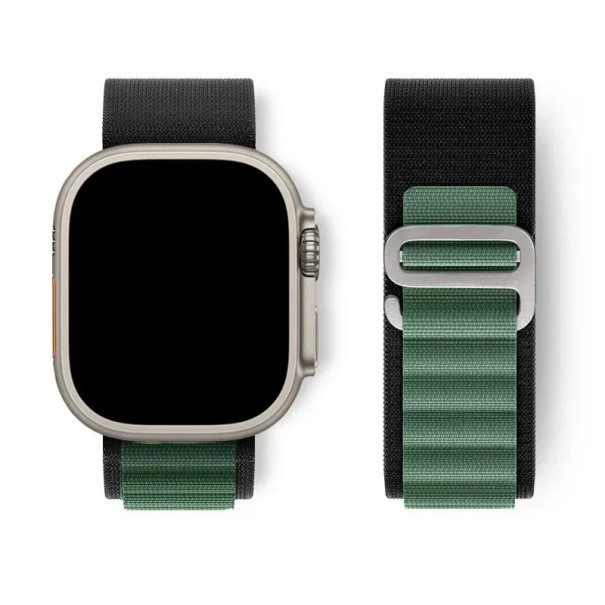 Curea sportivă din nailon Alpine Loop pentru Apple Watch 40 mm 41 mm 42 mm 44 mm 45 mm 46 mm 49 mm Curea rezistentă pentru Series 1–10 SE Ultra negru și verde