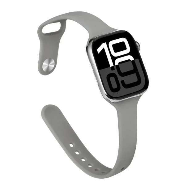 Curea subțire din silicon pentru Apple Watch S10 42 mm și 38 mm 40 mm 41 mm Ușoară, respirabilă, moale, curea de schimb compatibilă cu mai multe modele pentru sport și utilizare zilnică gri
