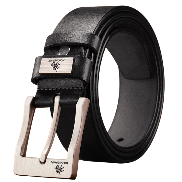 Cureaua barbati din piele naturala, latime 3,8 cm. Cureaua eleganta cu catarama solida din aliaj. Curea de calitate pentru blugi, pantaloni, costume. negru 120 cm