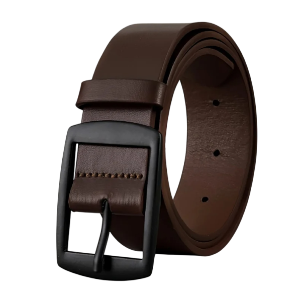 Cureaua barbati din piele PU cu catarama metalica neagra Latime 3 cm Centura eleganta pentru pantaloni Accesoriu modern pentru barbati Circumferinta reglabila maro 127 cm