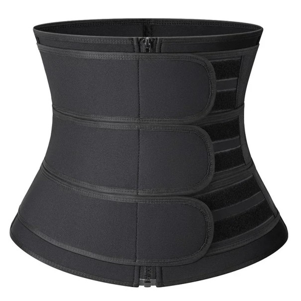 Cureaua de compresie de slabit pentru barbati Cureaua de modelare a corpului Cureaua de slabire din neopren Fermoar Efect de sauna Suport lombar negru 5XL