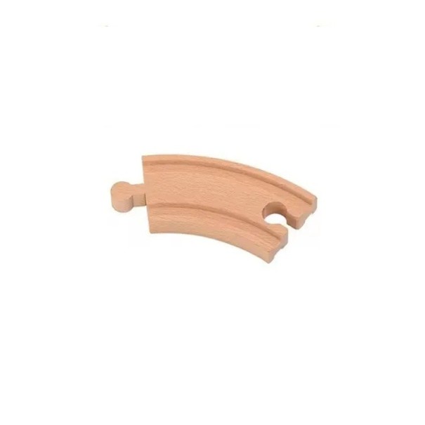 Curva pequeña de madera 10 x 4 x 1,2 cm Vía curva para ferrocarril Parte curva para ampliar el ferrocarril de madera y permitir giros suaves 1
