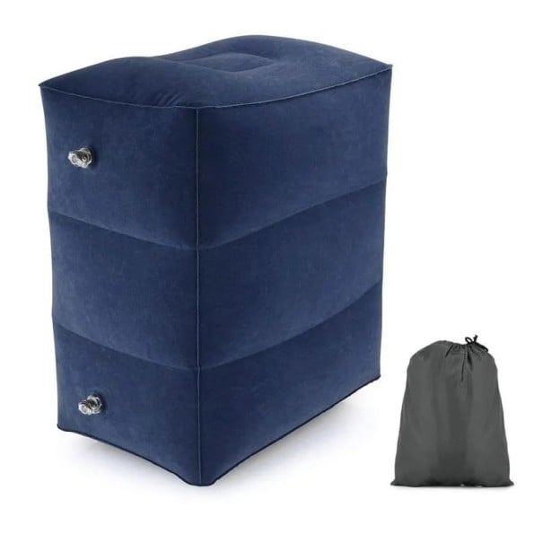 Cuscino da viaggio gonfiabile Poggiapiedi gonfiabile Supporto per le gambe gonfiabile Cuscino gonfiabile per i piedi Cuscino gonfiabile morbido per aereo 40 x 30 x 38 cm blu scuro