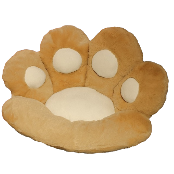 Cuscino in peluche a forma di zampa 70 cm T918 marrone