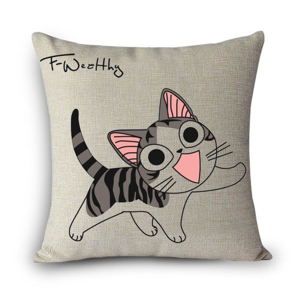 Cushion Cover with a Cute Cat J3400 4