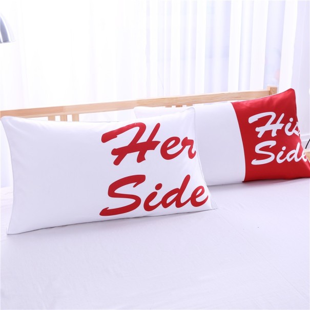 Cushion Covers - Her Side, His Side red