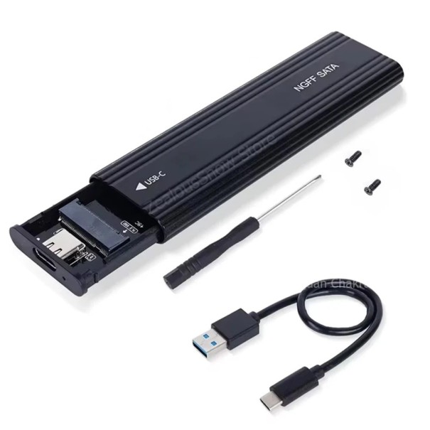 Custodia esterna in alluminio per NVMe M.2 SSD 2230/2242/2260/2280 USB-C 10Gbps Adattatore Tipo A+C Compatibile con chiave M e chiave M+B 1
