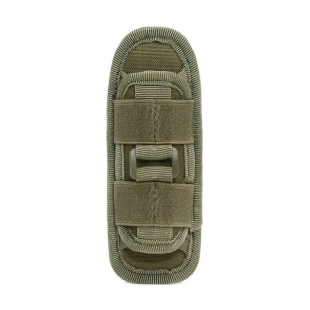 Custodia girevole per torcia 15x5,5 cm Colori neutri Supporto per torcia con clip girevole a 360° Custodia per cintura per torce portatili verde militare