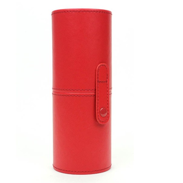 Custodia in pelle per pennelli da trucco rosso