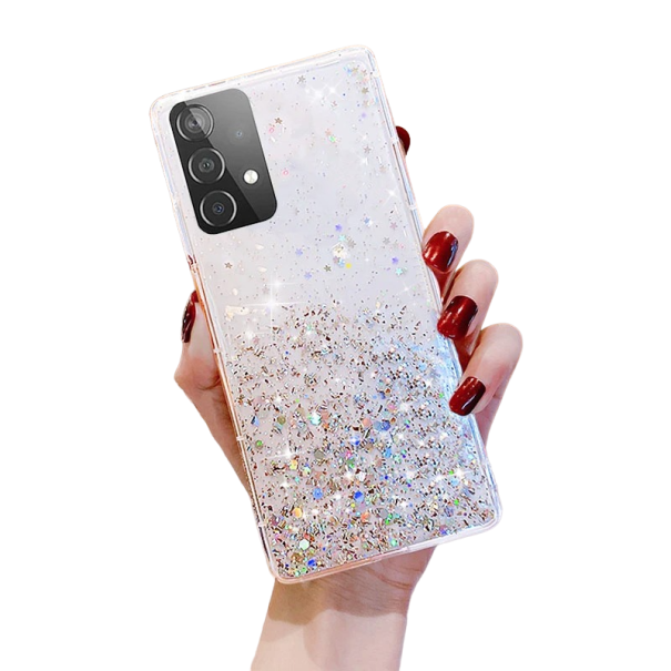 Custodia in silicone glitter per Samsung Galaxy A14 5G bianco