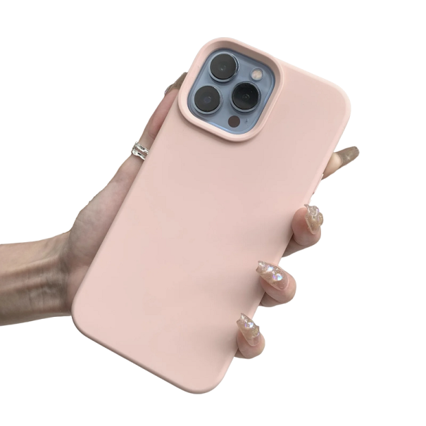 Custodia in silicone per iPhone 15 rosa chiaro