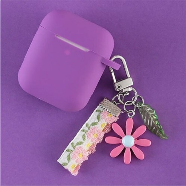 Custodia per Apple Airpods 1 / 2 con portachiavi K2090 viola