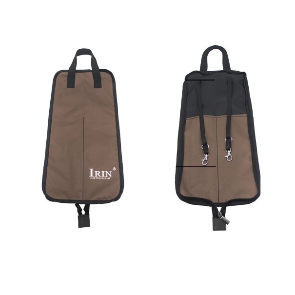 Custodia per bacchette 46 x 20,5 cm Custodia impermeabile in cotone per strumenti a percussione Custodia resistente e portatile con tasca e cinghie per appenderla marrone