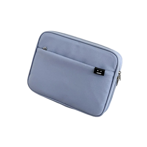Custodia per MacBook e iPad con tasca laterale 9,7 - 11 pollici, 29 x 22 cm blu