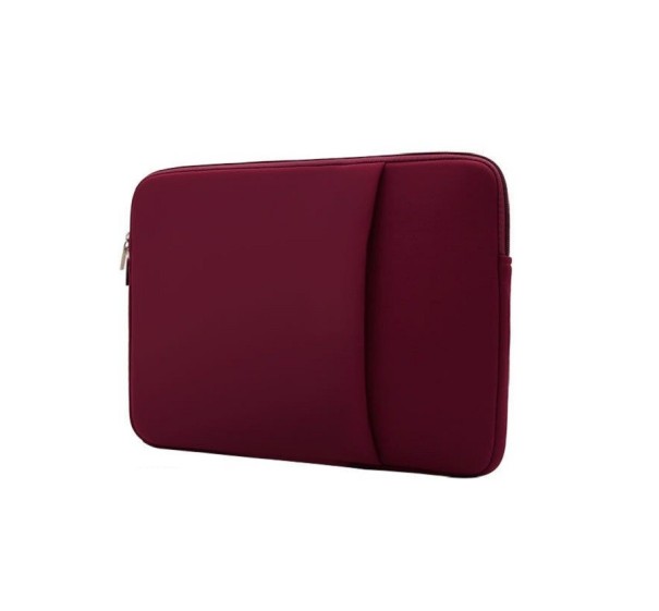 Custodia per notebook con tasca laterale per MacBook, Lenovo, Asus, Dell, HP, Xiaomi 13,3 pollici, 34 x 24 x 2,5 cm bordeaux