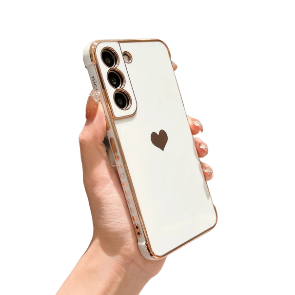 Custodia protettiva con cuore per Samsung Galaxy S23 bianco
