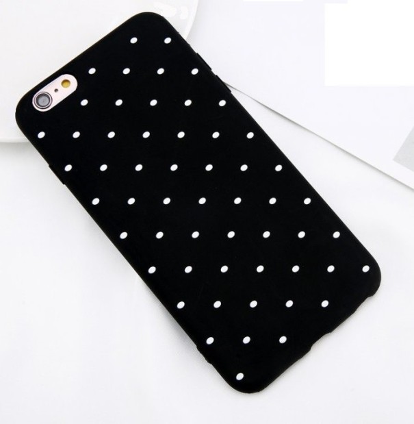 Custodia protettiva con pois J2033 nero 6 Plus