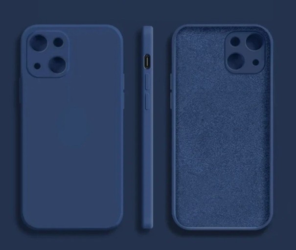 Custodia protettiva in silicone per iPhone 15 Pro blu