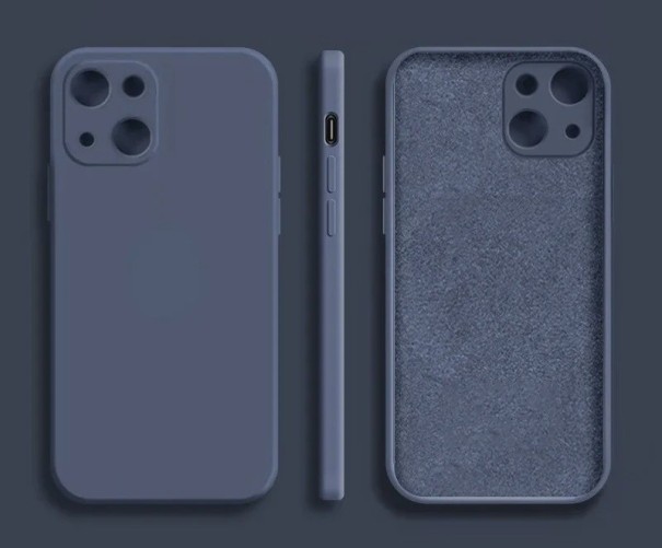 Custodia protettiva in silicone per iPhone 15 Pro Max grigio