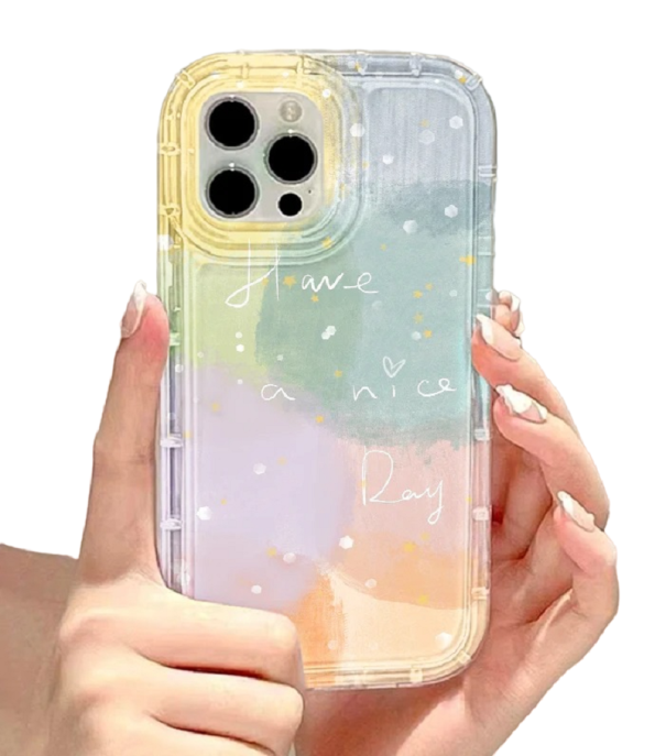 Custodia protettiva trasparente con la scritta "Have a nice day" per Samsung Galaxy S23 Plus 1