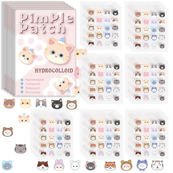 Cute Cartoon Acne Patches 600 pcs Animal-Shaped Concealer Stickers Safe Non-Toxic Spot Cover 1