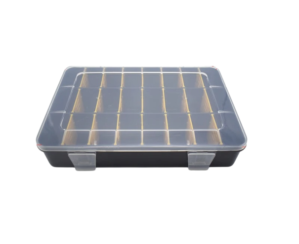 Cutie de depozitare cu șuruburi Organizator din plastic cu 24 de compartimente Cutie mică de fixare Cutie portabilă pentru scule Cutie durabilă 20,2 x 13,5 x 3,8 cm 1