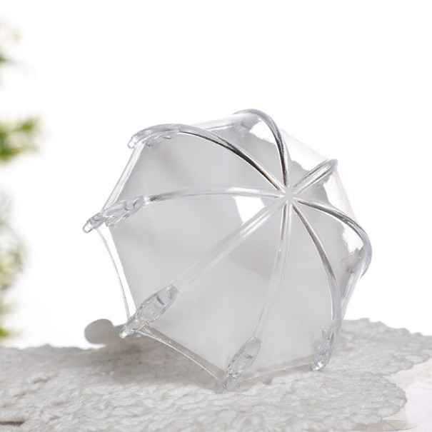 Cutie de plastic pentru dulciuri în formă de umbrelă 12 buc alb