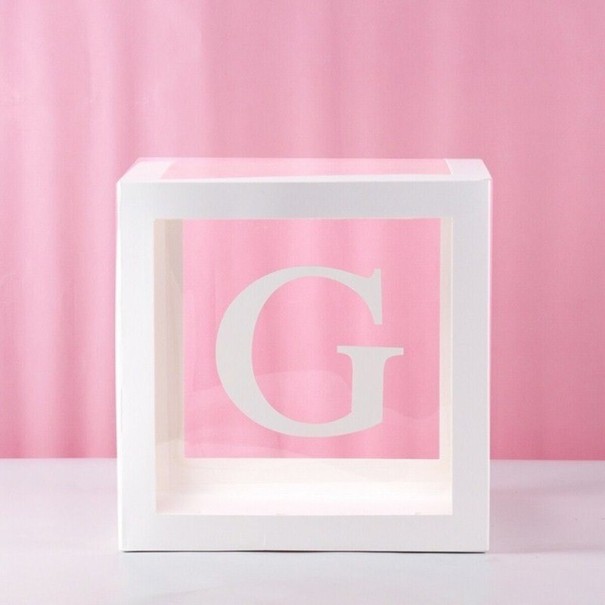 Cutie decorativa pentru baloane cu litera 27 x 27 cm G
